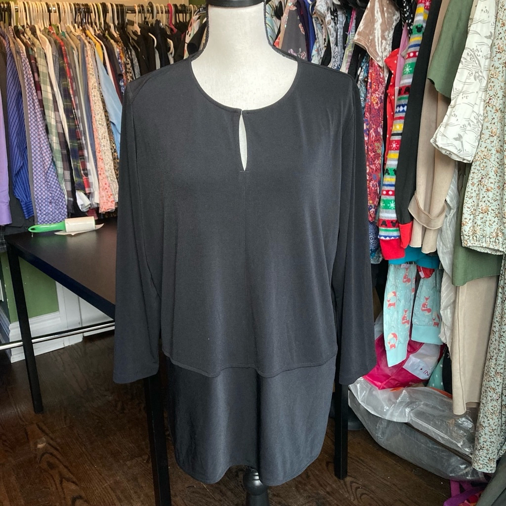 Women's Lauren Ralph Lauren Blouse, 1X, Black